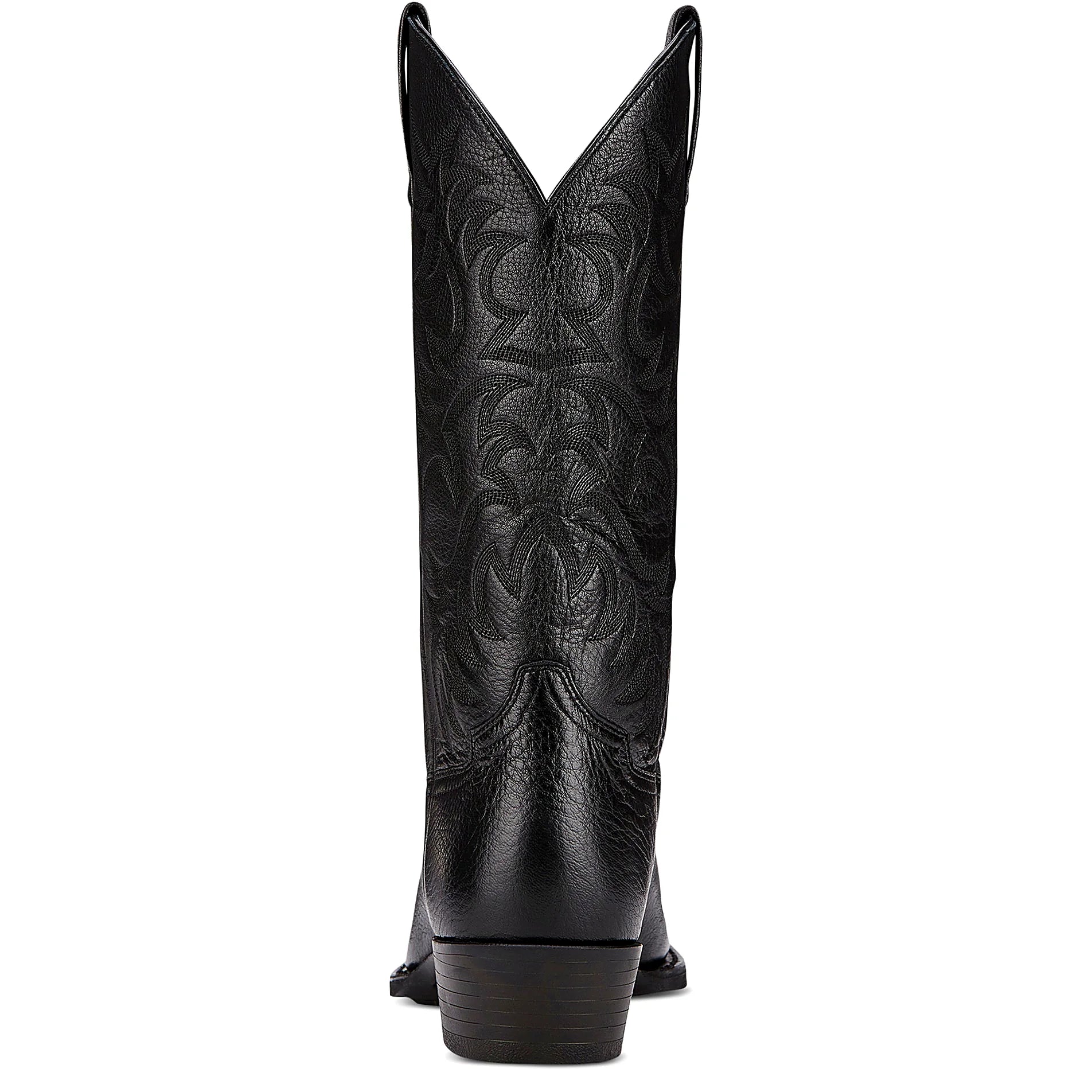 Rounded toe pull-on cowboy boot