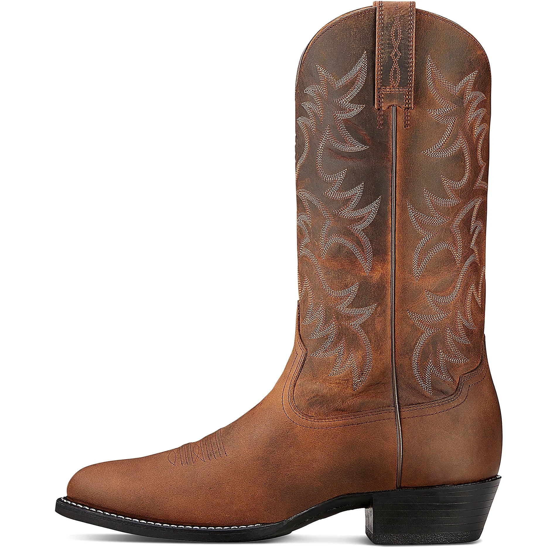 Brown R toe cowboy boot