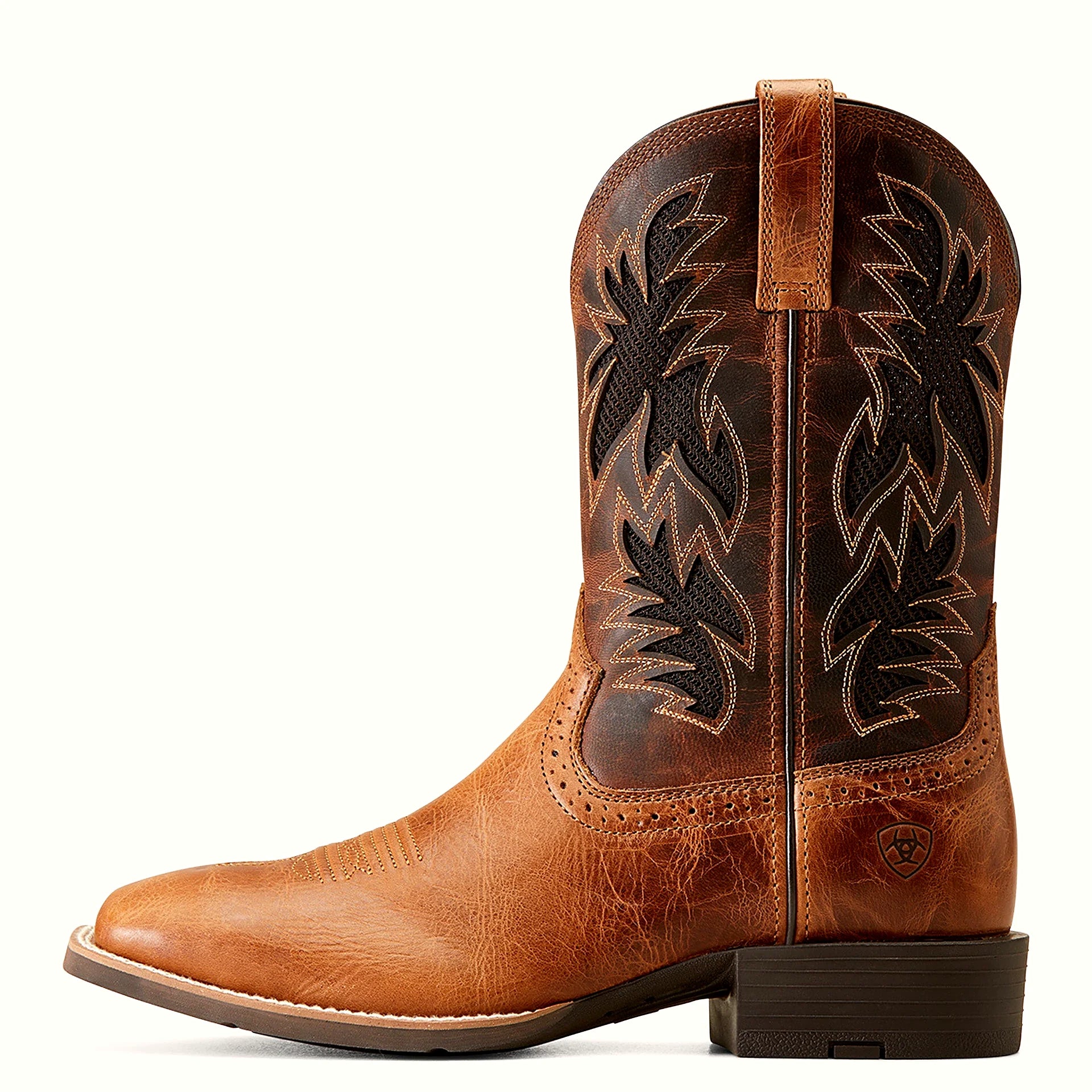 Ventilated square toe cowboy boot