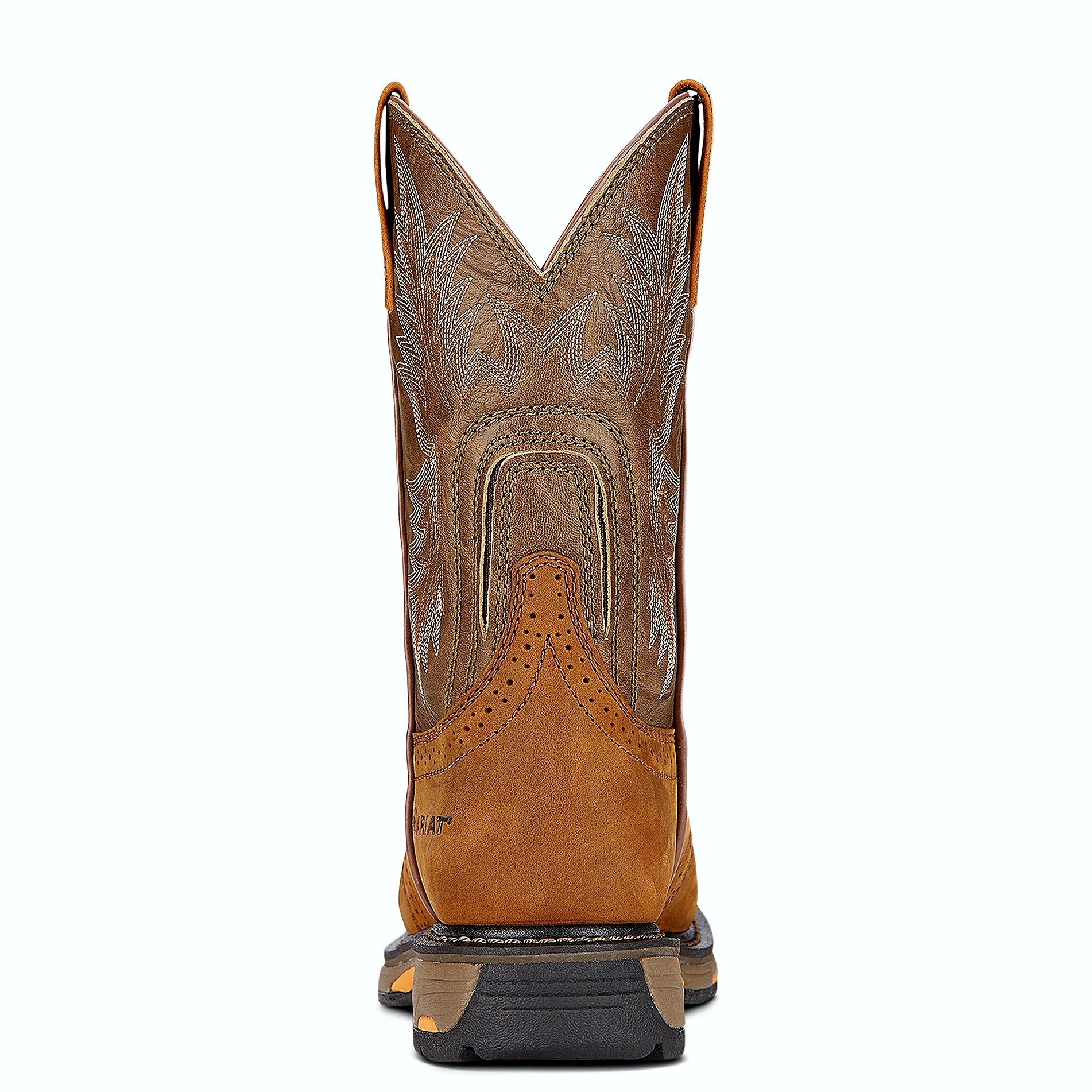 Round toe boot with an oil and slip resistant sole