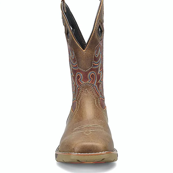 Square toe roper with an oil and slip resisting outsole
