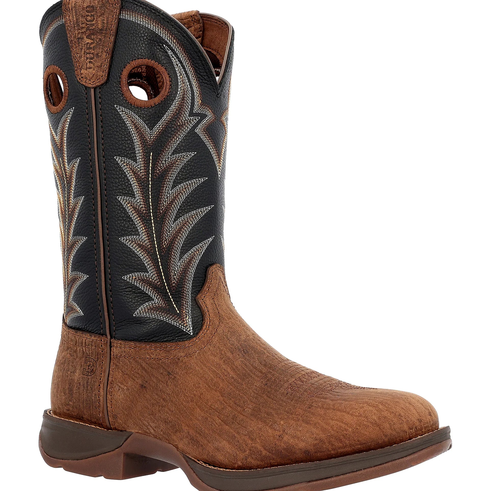 Western boot with a dual-density rubber outsole