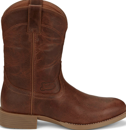 Non-metallic western boot in premium full grain leather