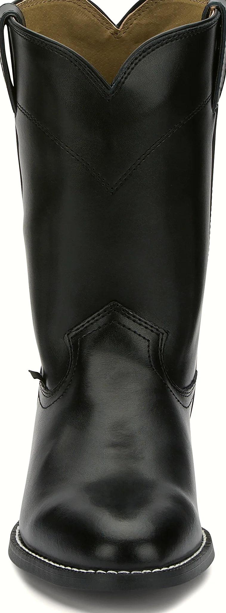 Cowhide boot with a non-leather outsole