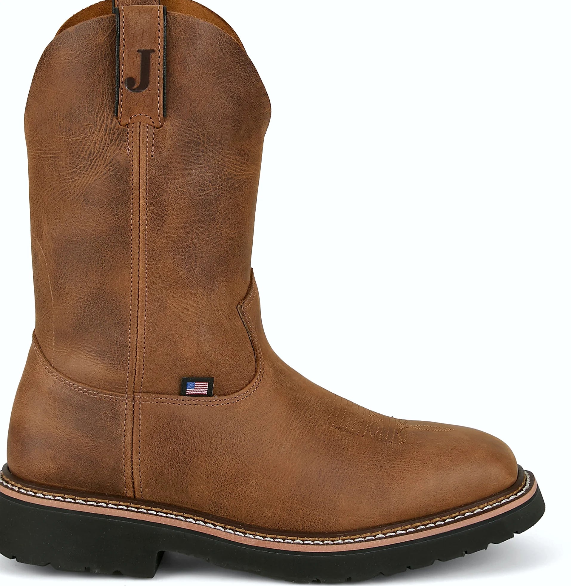 Work boot assembled in the USA with global parts