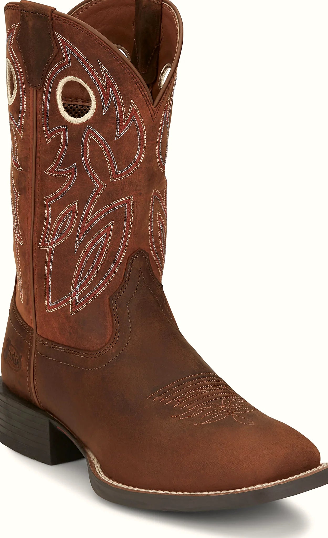 Western boot with a breathable lining and orthotic insole
