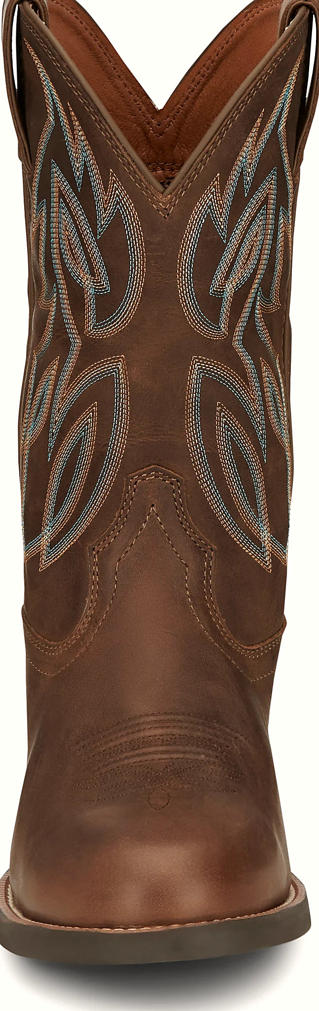 Pull-on cowboy boot with a non-leather outsole