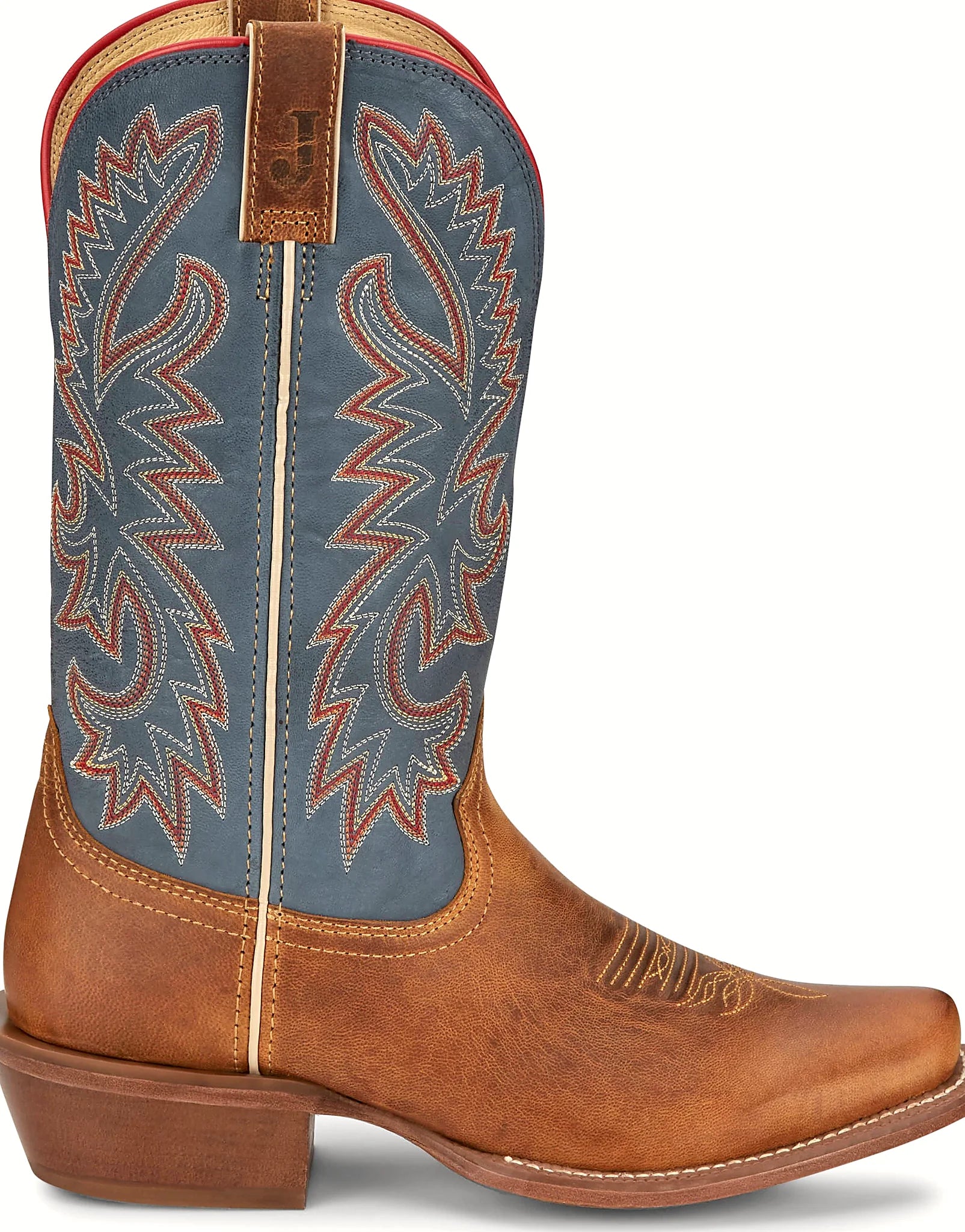 Medium square toe boot in premium full grain leather
