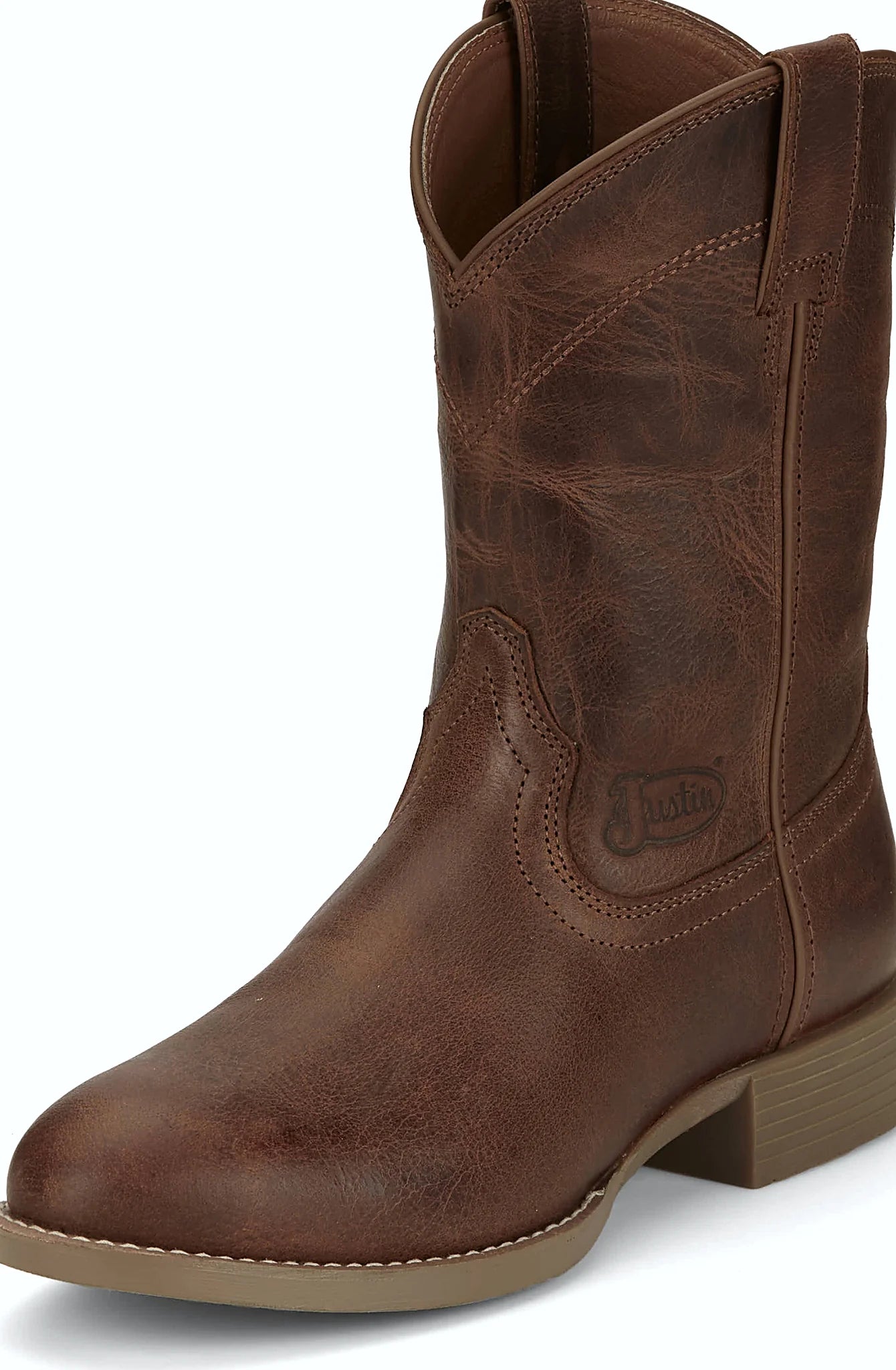 Roper with a block heel and leather lining
