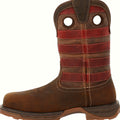 Brown waterproof western work boot with a composite toe