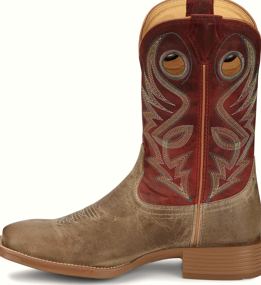 Lightweight goat leather square toe western boot