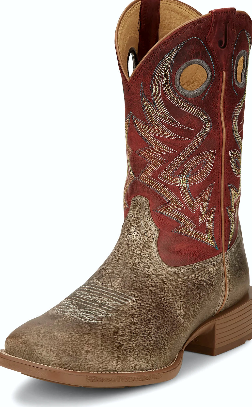 Square toe boot with a DuraCloud rubber outsole
