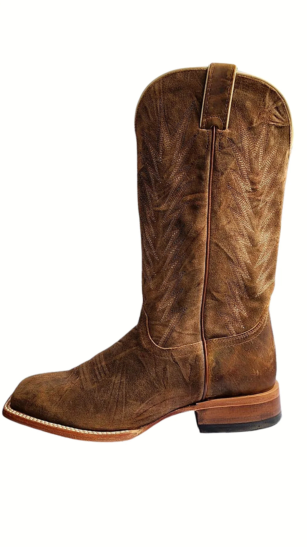 Mid height square toe western boot
