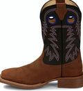 Wide square toe western boot with a Vibram outsole