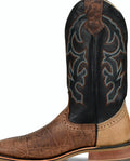 Black wide square toe boot with an inside carry pocket