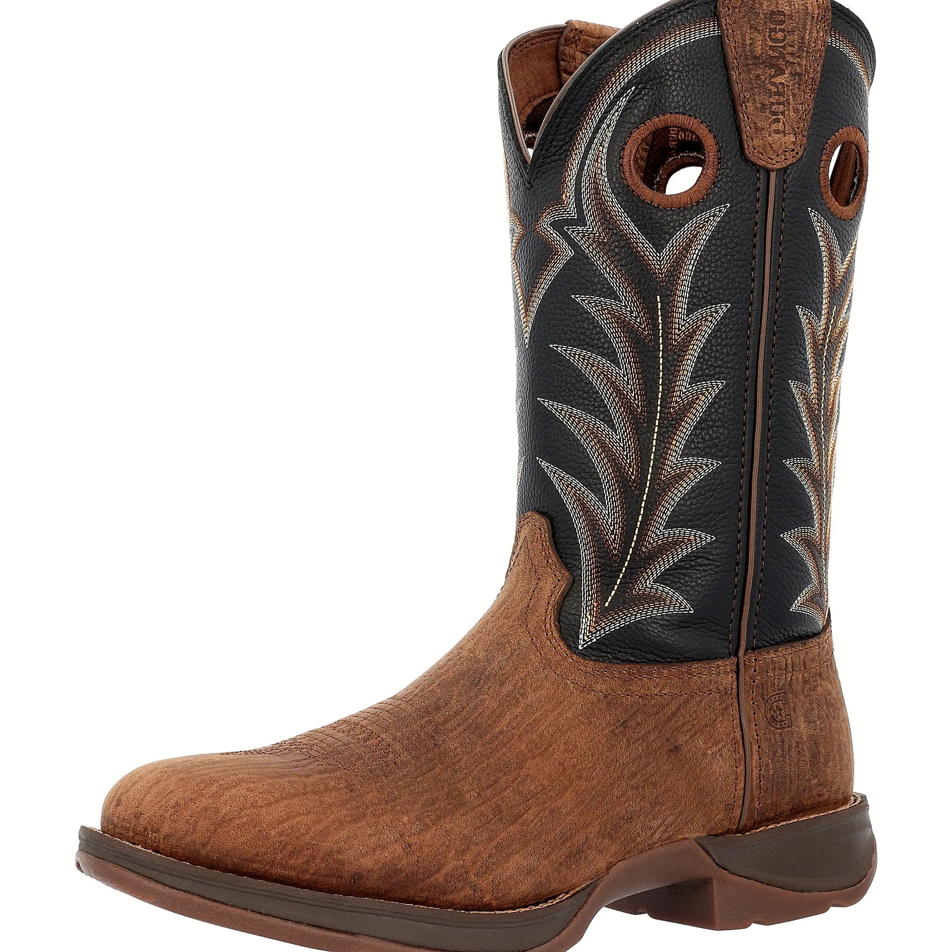 Round toe boot with a fiberglass shank and EVA midsole