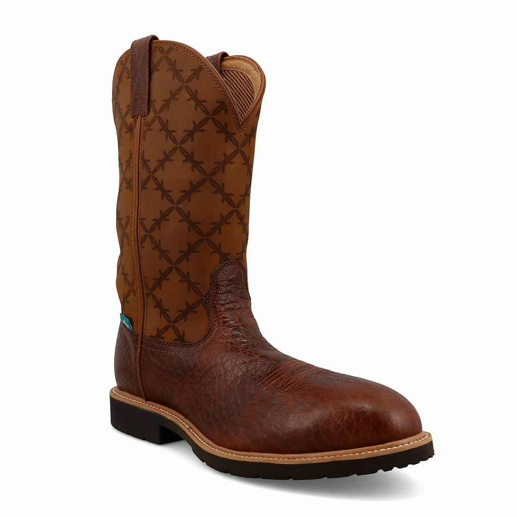 - 12" WESTERN WORK BOOT - BROWN & SQUASH (NANO TOE)