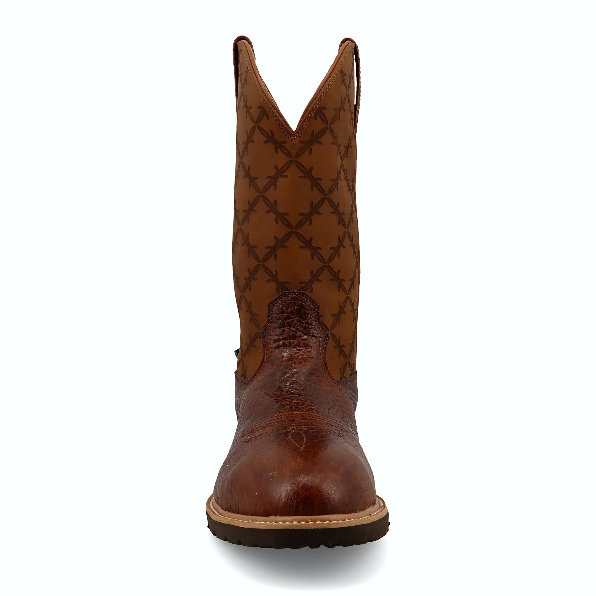 - 12" WESTERN WORK BOOT - BROWN & SQUASH (NANO TOE)