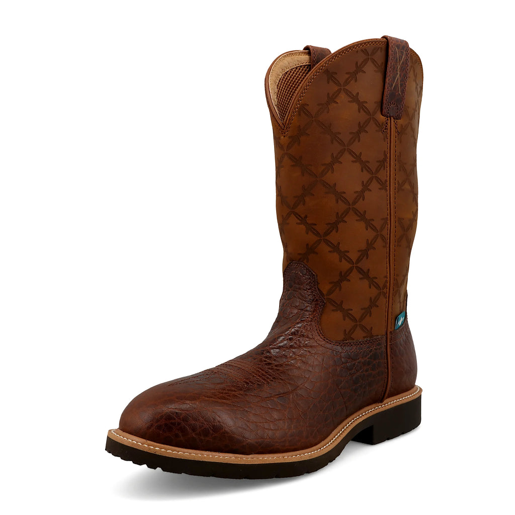 - 12" WESTERN WORK BOOT - BROWN & SQUASH (NANO TOE)