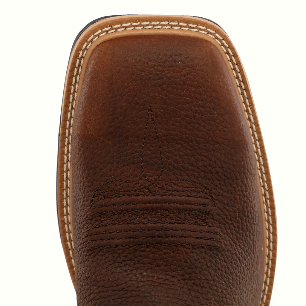 - 12" WESTERN WORK BOOT - BROWN PEBBLE (STEEL TOE)