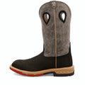 Charcoal and grey western work boot with an alloy toe