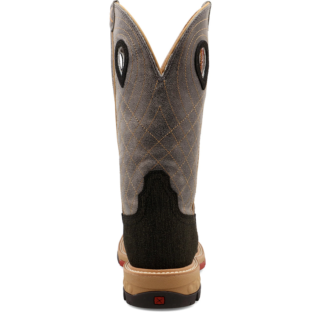 Twelve inch work boot with an air-mesh lined shaft