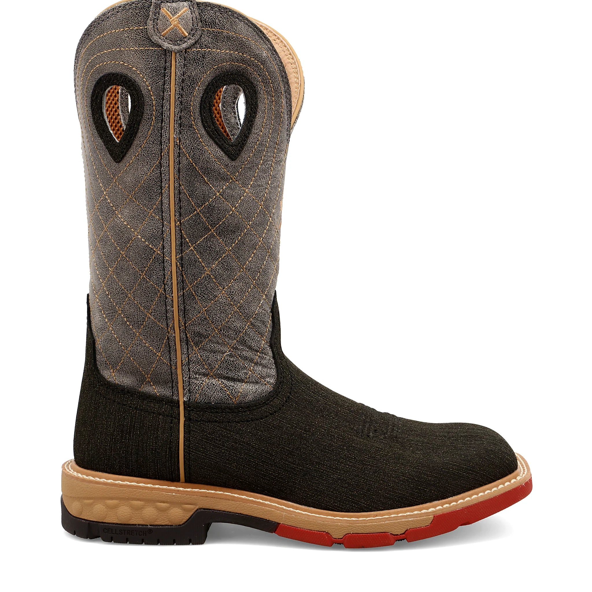 - 12" WESTERN WORK BOOT - CHARCOAL & GRAY (ALLOY TOE)