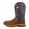 Clay and peacock western work boot with an alloy safety toe