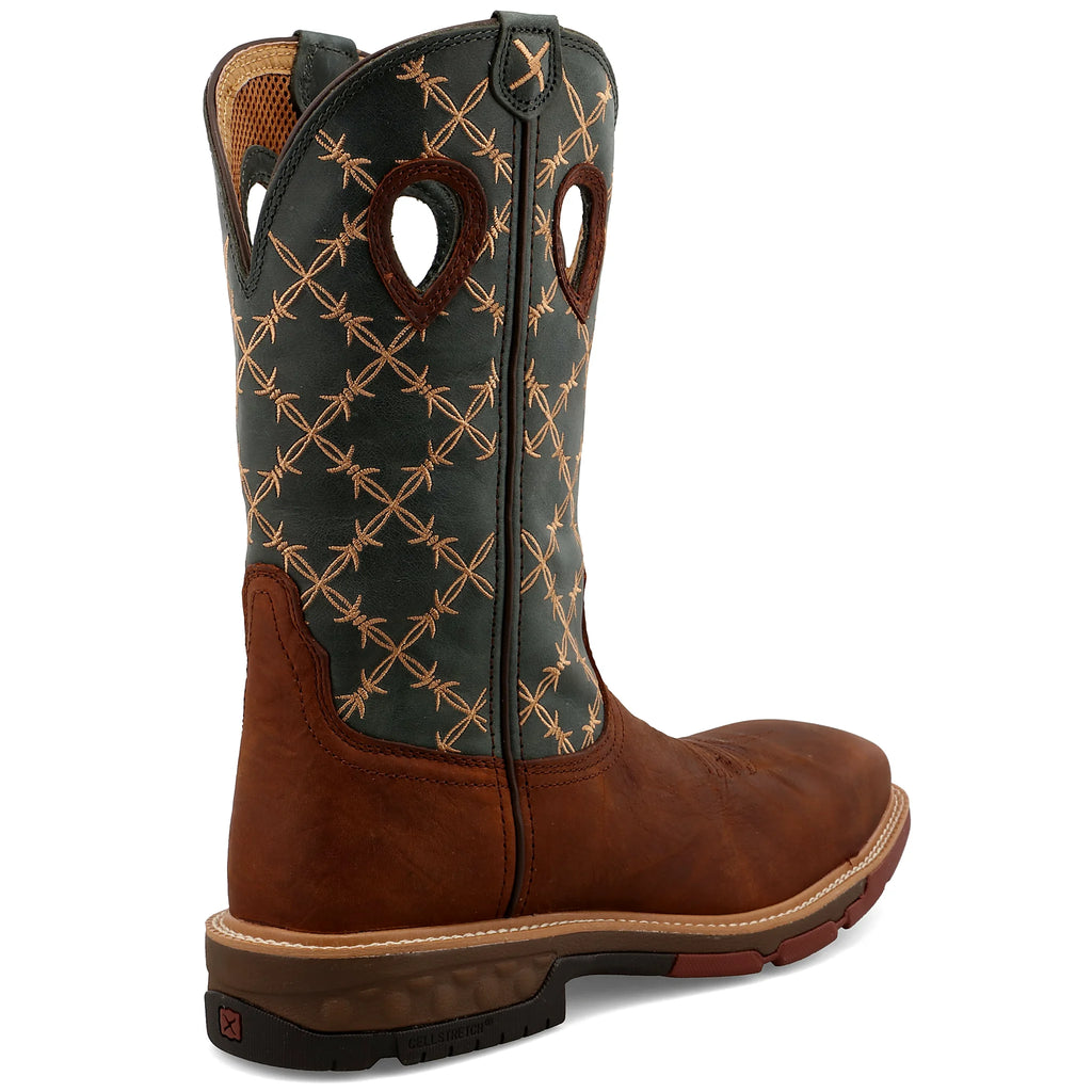 Work boot with a nano composite safety toe