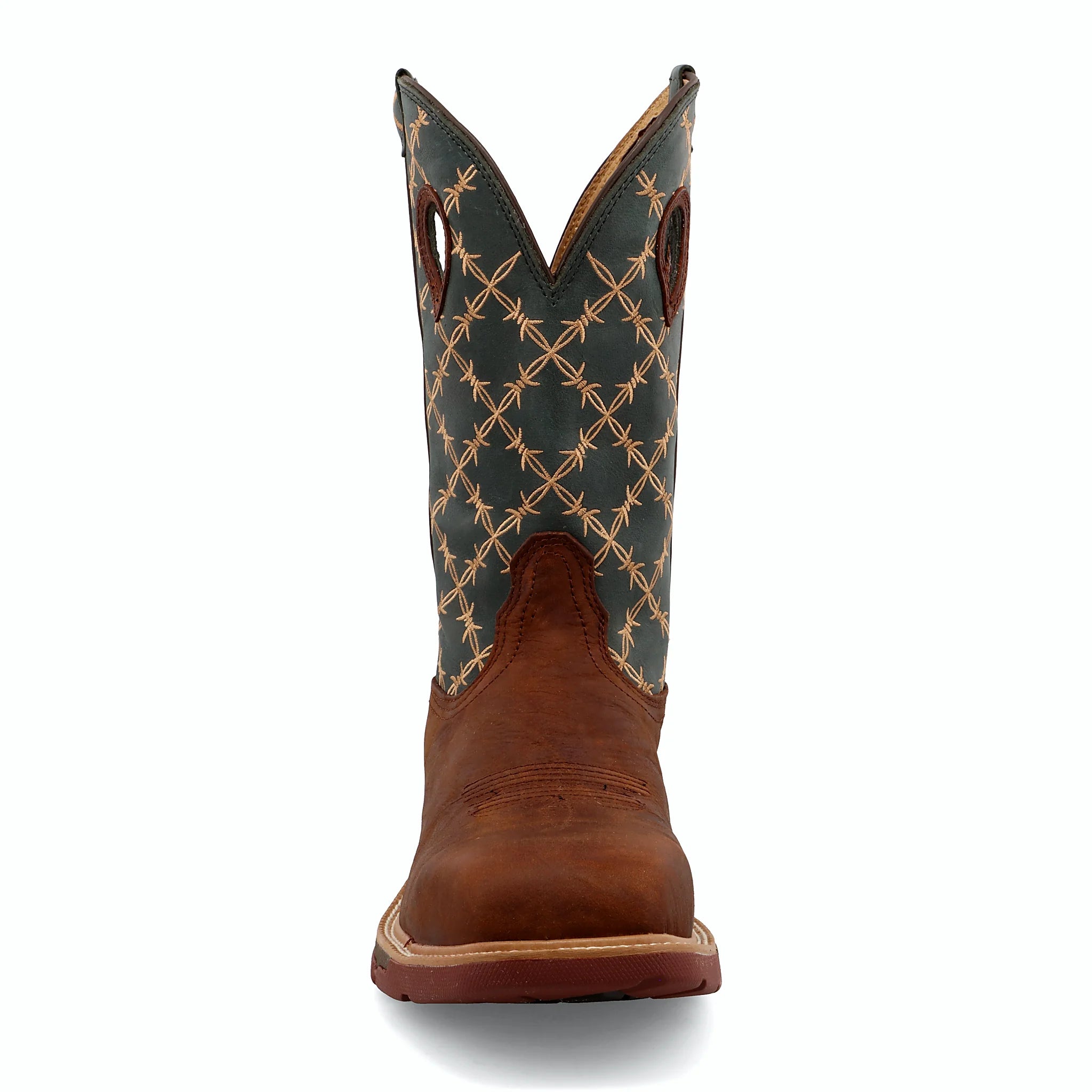 - 12" WESTERN WORK BOOT - MOCHA & SLATE (COMPOSITE TOE)
