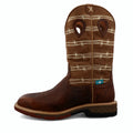 Western work boot with an alloy safety toe