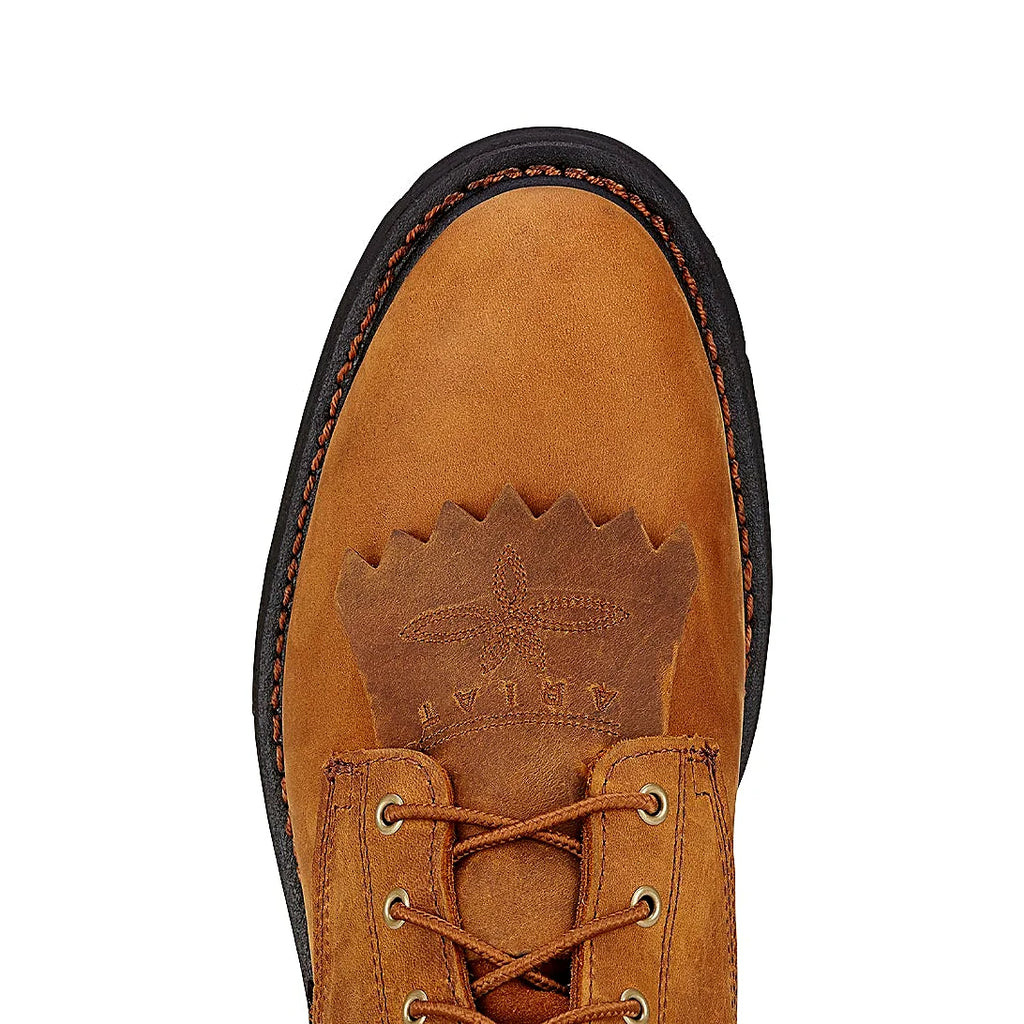Plain round toe men's work boot