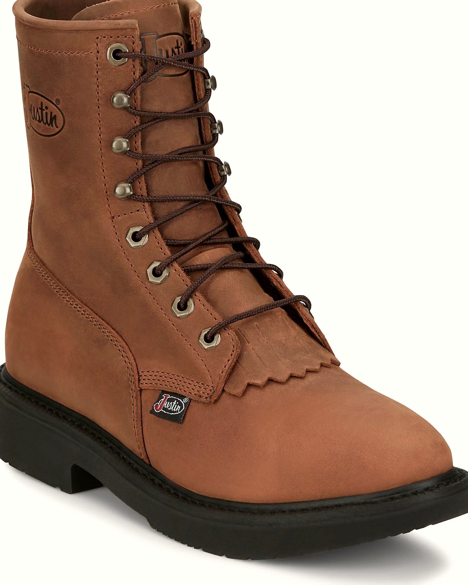 Lace-up boot with a slip and oil resisting polyurethane outsole
