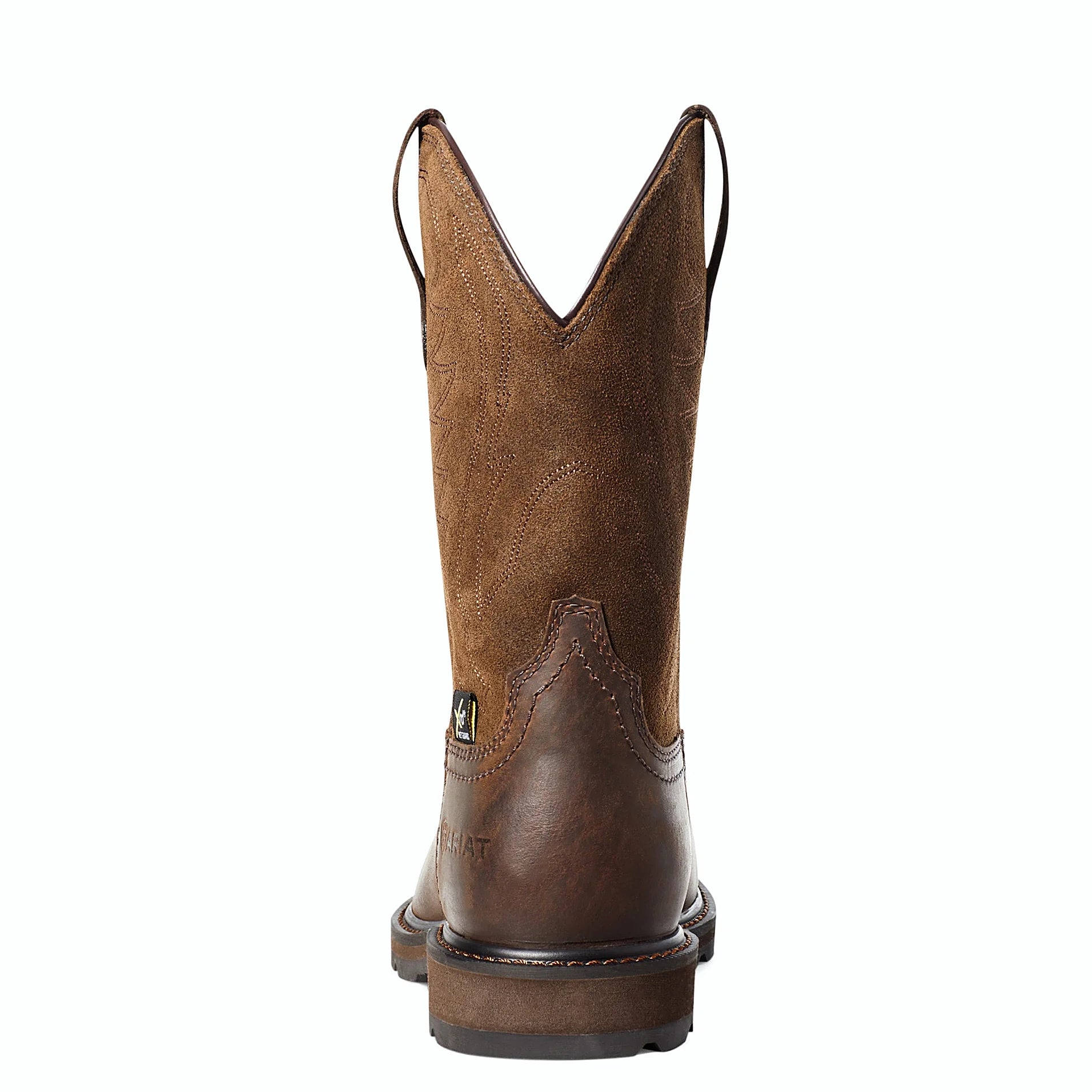 Steel toe boot with a two-row stitch pattern