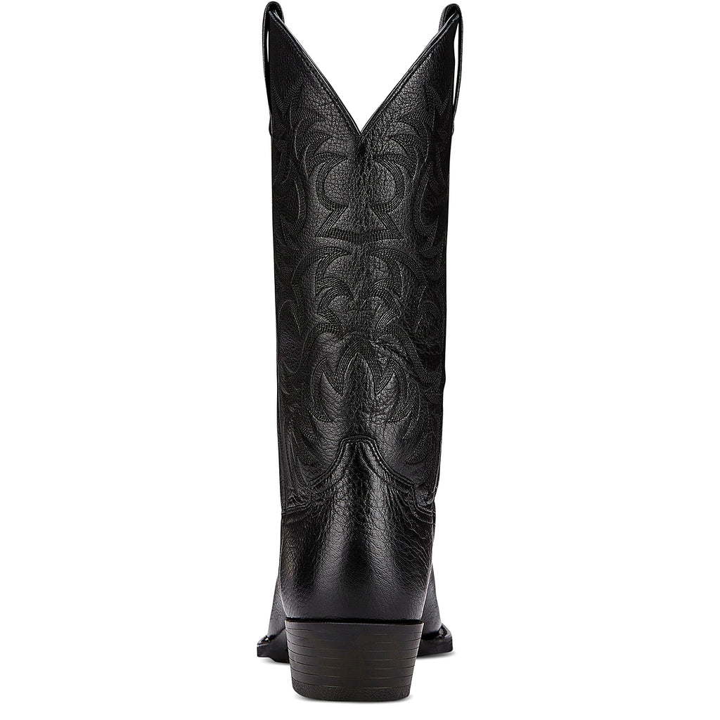 Rounded toe pull-on cowboy boot