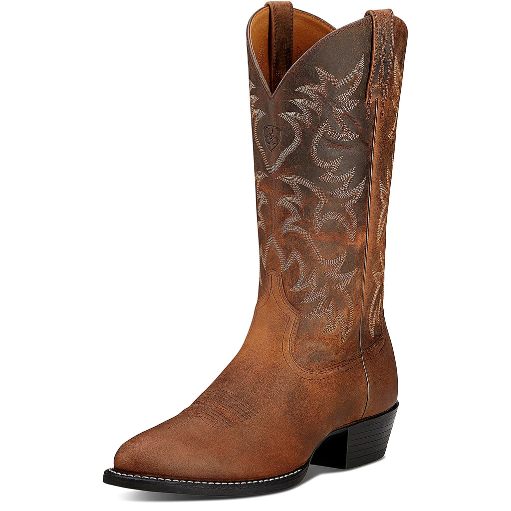 Thirteen inch cowboy boot with a rounded toe