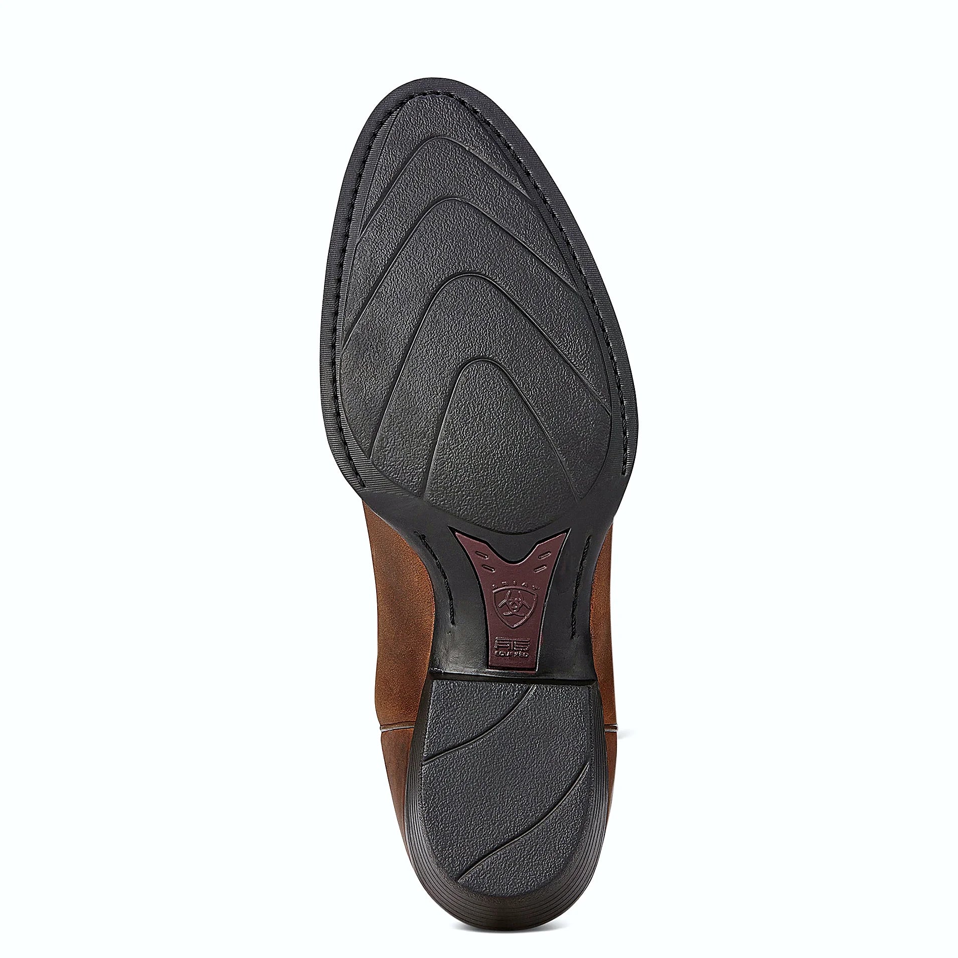 Brown pull-on western boot with a tall shaft