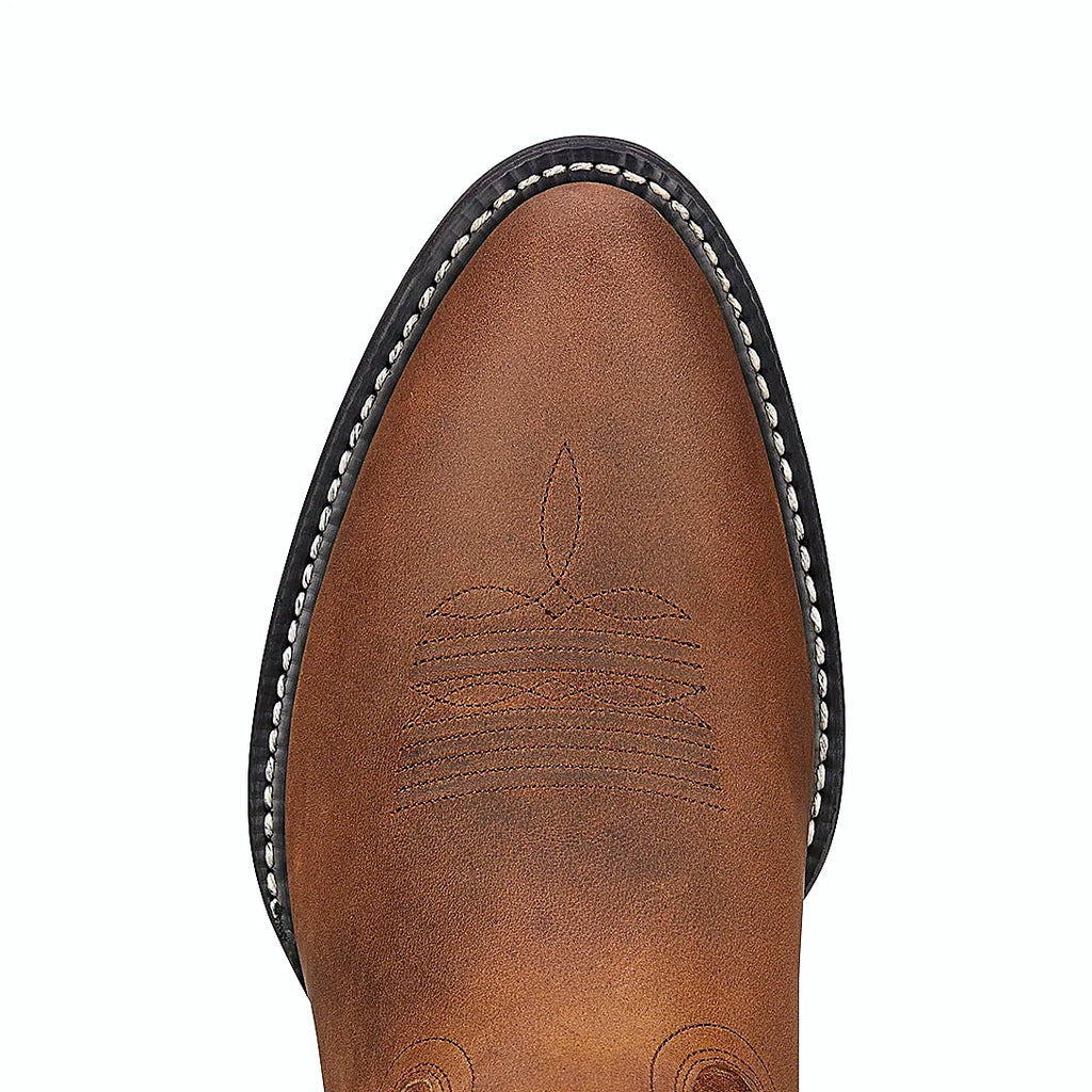 - HERITAGE R TOE WESTERN BOOT - BROWN