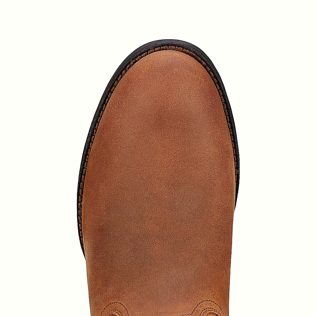 Round toe roper with a removable cushioning insole