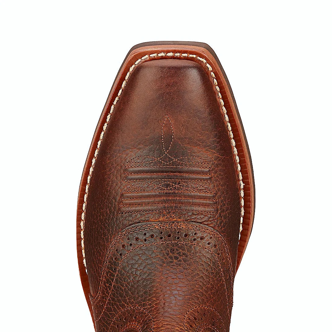 Cowboy boot with pull holes at the top of the shaft