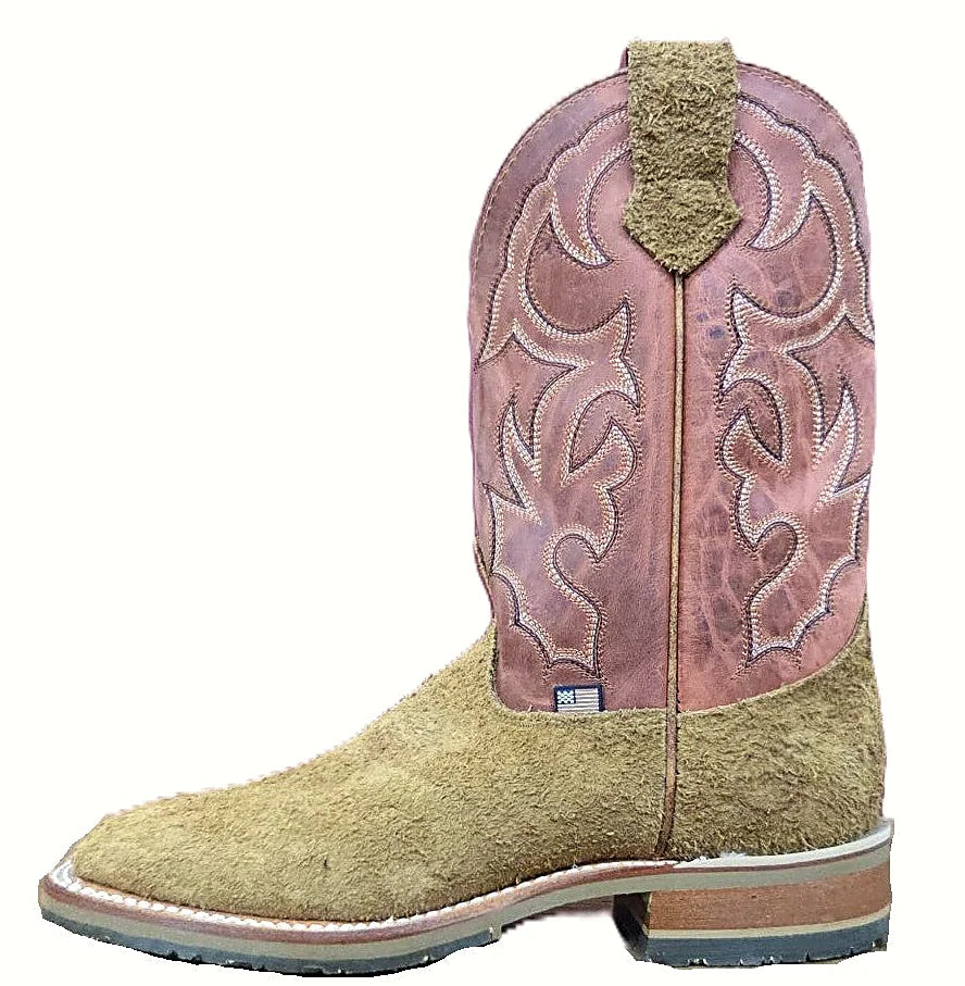 Square toe pull-on western boot