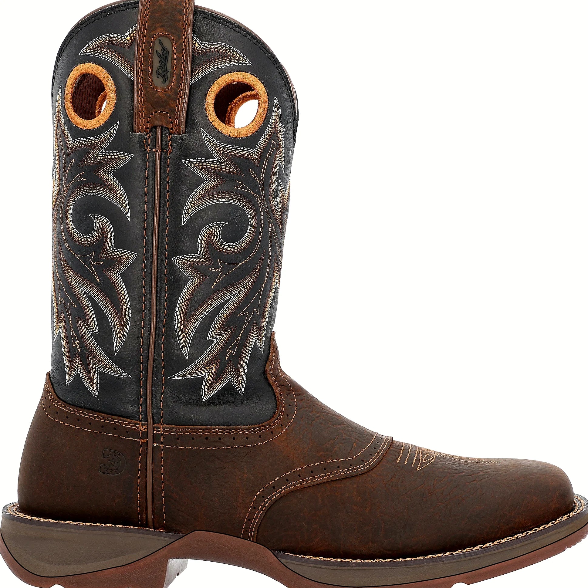 Square toe boot with a rocker heel and EVA midsole