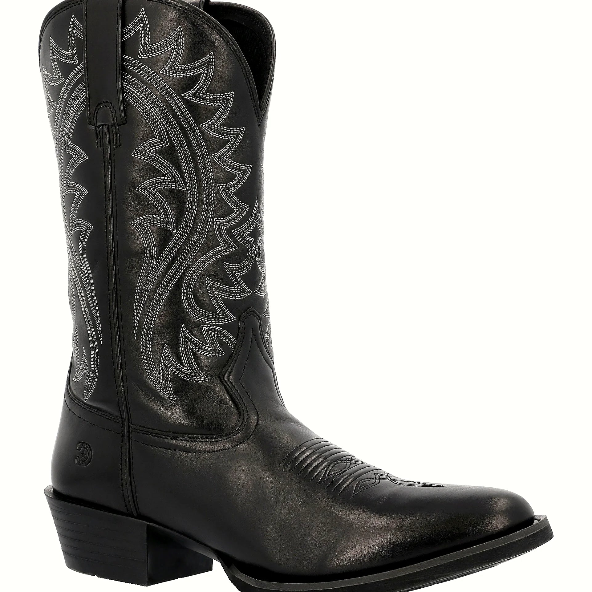 Round toe boot with a single row welt stitch