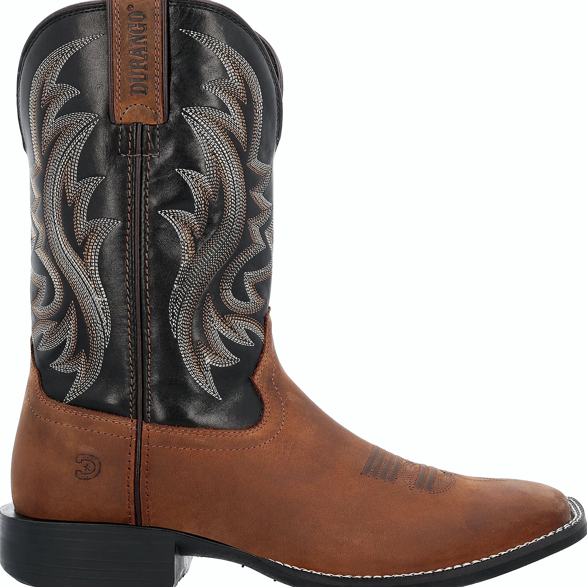 Brown pull-on boot with a slip-resisting rubber outsole