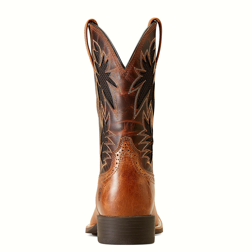 Square toe boot with a premium full-grain leather foot