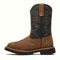 Black waterproof square toe wellington boot