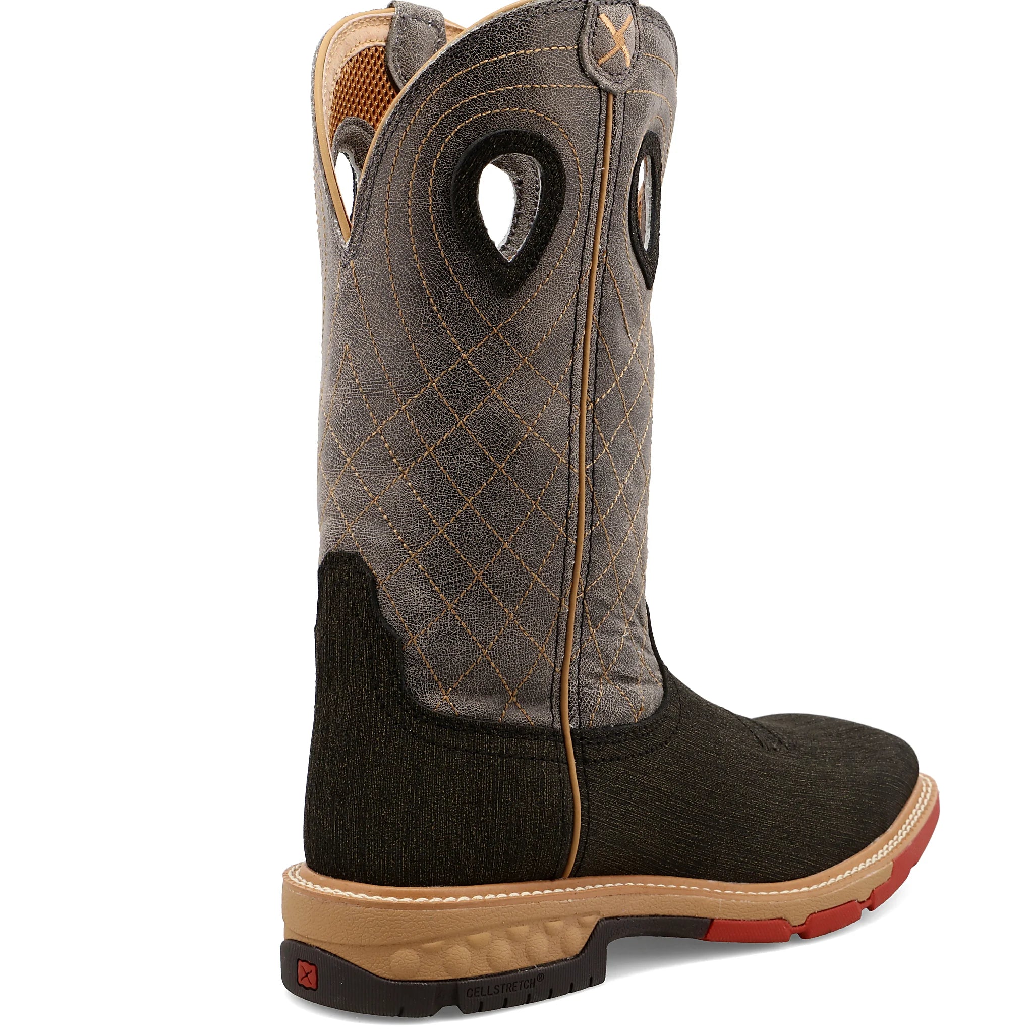Square toe work boot with a washable molded footbed
